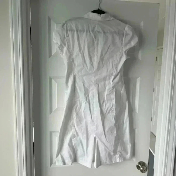 Vintage White Button Down Summer Dress, Size 8 - Picture 4 of 4